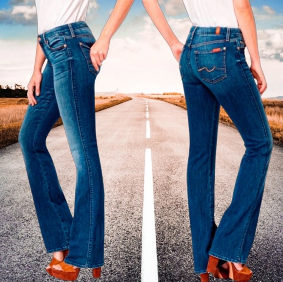 7 For All Mankind Denim - 7 For All Mankind Women's Bootcut Jeans Medium Wash Size 27